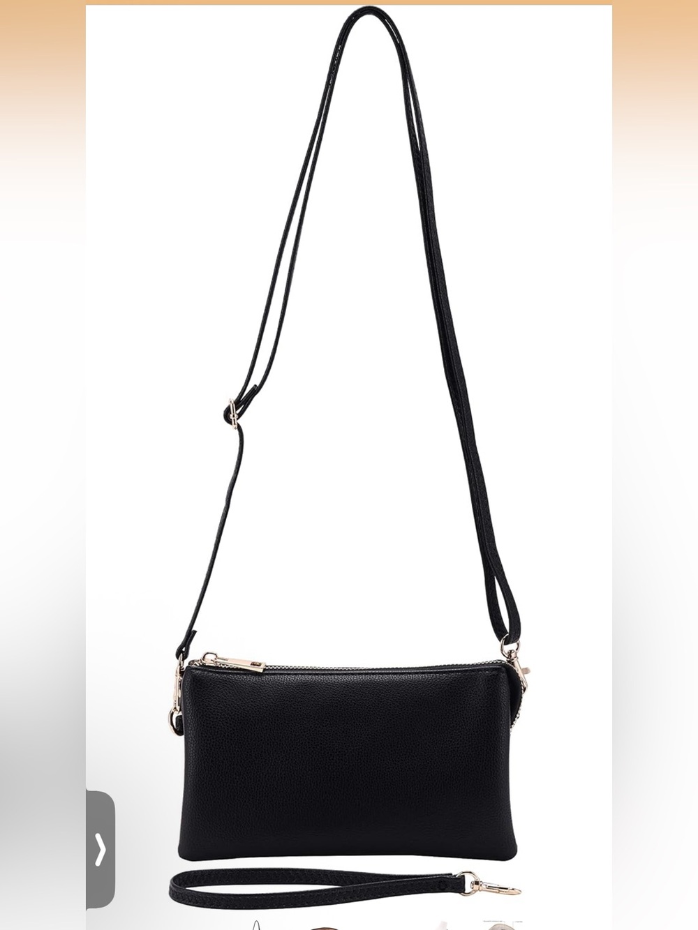NWT Brentano Black Women's Convertible Wristlet Crossbody Bag